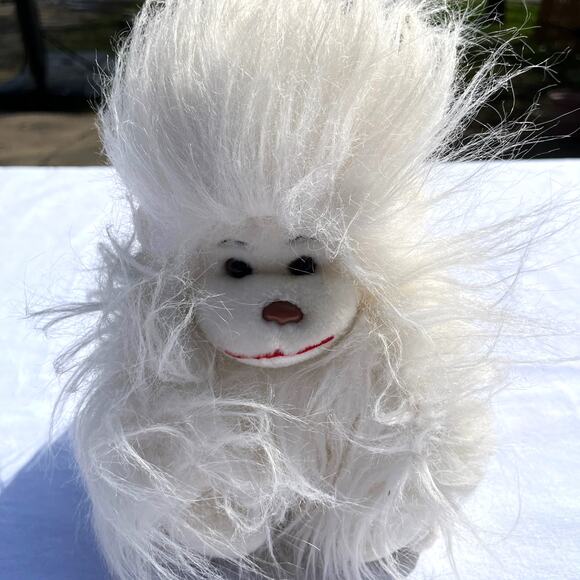 Antics White Monkey Orangutan White Stuffed Toy 1984 12" Vintage Rare Long Hair - Picture 1 of 4
